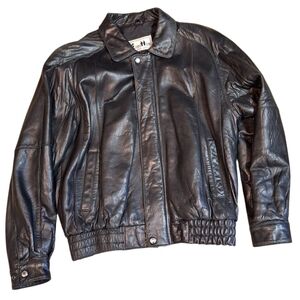Excelled Bomber Leather Jacket Men Size Medium